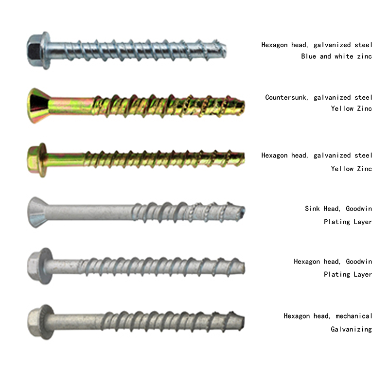 Csk Concrete Self Tapping Undercut Bolt, Zinc Plated, Hdg Coating For Concre (2)